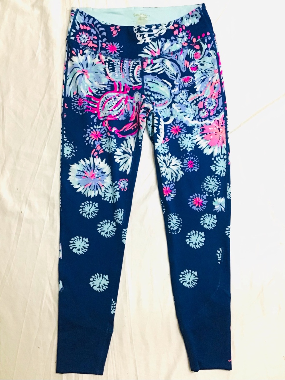 Lily Pulitzer Navy Floral Athletic Leggings